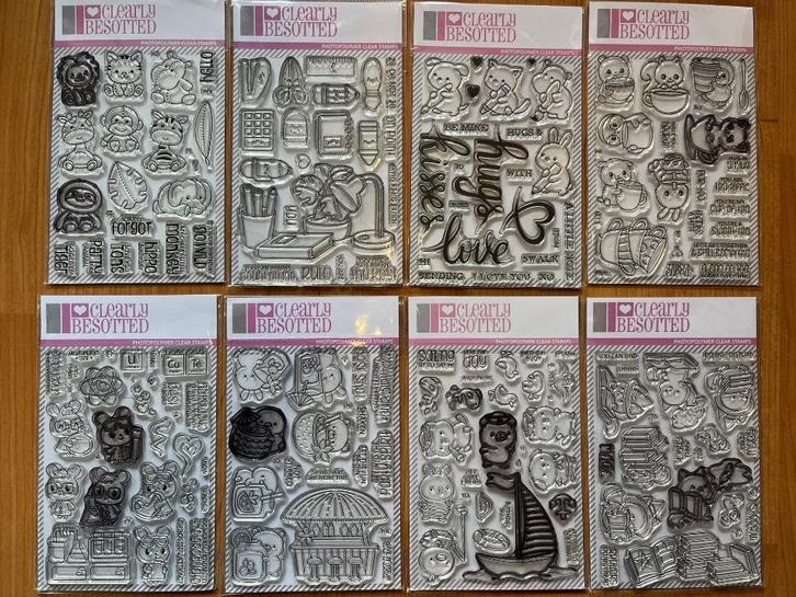 Clearly Besotted sets, zie omschrijving, plushies, Hobby en Vrije tijd, Stempelen, Zo goed als nieuw, Clearstamp, Ophalen of Verzenden