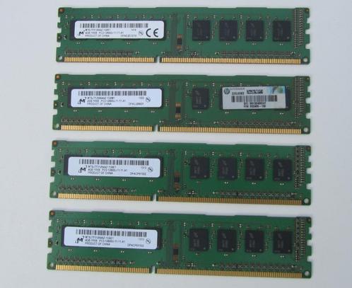 Snel enkelzijdig (1Rx8) 1600Mhz DDR3 desktop PC geheugen oa., Computers en Software, RAM geheugen, Zo goed als nieuw, Desktop