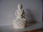 Cremekleurig boeddhabeeld van gips 17cm hoog, Ophalen of Verzenden, Zo goed als nieuw