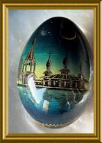 Handgeschilderd houten lak ei, Antiek en Kunst, Ophalen of Verzenden