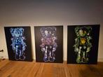 Set van 3 KAWS geïnspireerde schilderijen, Ophalen of Verzenden