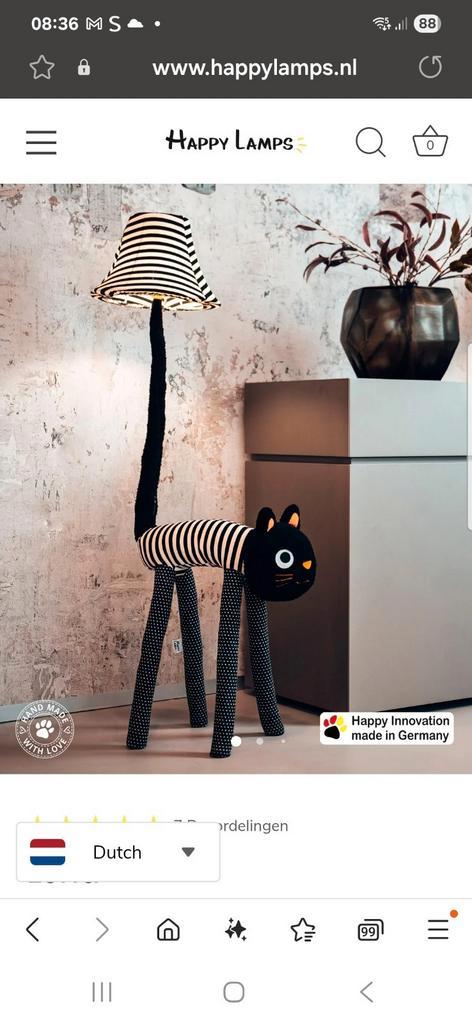 Happy Lamp Luna, Huis en Inrichting, Lampen | Vloerlampen, Zo goed als nieuw, Minder dan 100 cm, Ophalen of Verzenden