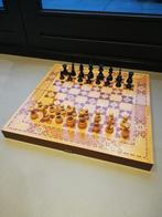 Prachtig xl opklapbaar schaakbord met houten stukken, Ophalen of Verzenden, Zo goed als nieuw, Schaken