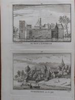 185-186 / Slot Langereck - Langerak & Ouderkerk Gravure, Antiek en Kunst, Ophalen of Verzenden