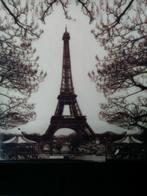 Dienblad met tegels sepia: motief Parijs. o.a. Eifeltoren, Ophalen of Verzenden, Minder dan 50 cm, Schilderij, Minder dan 50 cm
