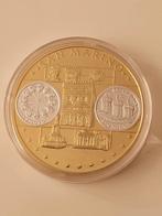 San Marino massief zilveren vergulde muntmedaille, Zilver, Ophalen of Verzenden, Losse munt, Overige landen