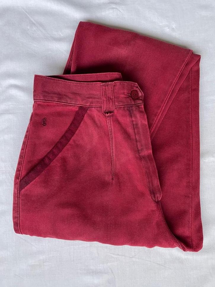 bordeaux broek van katoen van Gardeur, Kleding | Dames, Broeken en Pantalons, Gedragen, Maat 36 (S), Rood, Lang, Ophalen of Verzenden