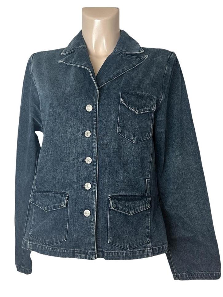 Josephine & Co spijkervest L, Kleding | Dames, Jurken, Zo goed als nieuw, Maat 38/40 (M), Blauw, Onder de knie, Ophalen of Verzenden