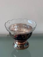 Vintage glazen schaal met verzilverde voet – decoratief en s, Ophalen