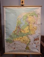 Wandkaart van Nederland, Antiek en Kunst, Antiek | Schoolplaten, Ophalen of Verzenden, Aardrijkskunde