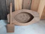 Leuke oude houten botervorm met boterschraper, Antiek en Kunst, Verzenden