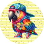 LF6947 icing frosting papagaai 20cm eetbare taart print top, Ophalen of Verzenden, Nieuw, Taarten, Versiering