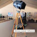 Grote vintage zwarte oude lamp / vloerlamp / spot op statief, Gebruikt, Glas, Ophalen of Verzenden, Vintage, industrieel, stoer, robuust, oud