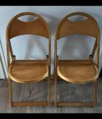 2 Vintage design houten klapstoelen, Huis en Inrichting, Ophalen, Zo goed als nieuw, Hout, Twee