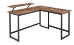 Industrieel L-vormig computerbureau met lades, rustiek bruin, Huis en Inrichting, Bureaus, Ophalen of Verzenden, Nieuw