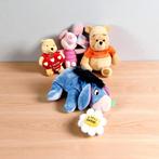 Set van 4 Winnie de Poeh knuffels – met bloem en hartje, Ophalen of Verzenden, Zo goed als nieuw, Overige typen
