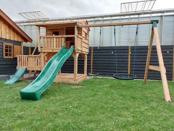 BOOMHUT VILLA speeltoren speelhuis klimtoren speeltoestel, Kinderen en Baby's, Speelgoed | Buiten | Speeltoestellen, Nieuw, Brandweerpaal