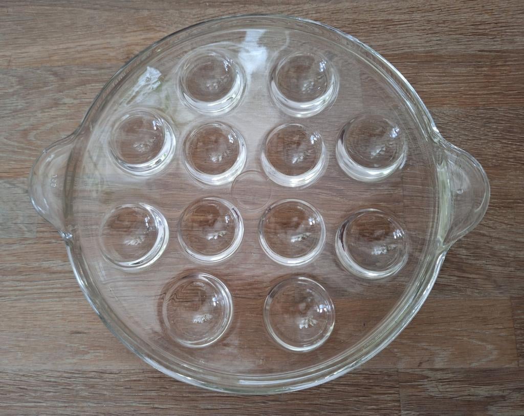 Vintage Pyrex Sedlex Escargot Bord - 12 puts, 2 stuks, Ophalen of Verzenden