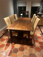 Massief eikenhouten eettafel 240cm, Huis en Inrichting, Eikenhout, 200 cm of meer, 50 tot 100 cm, Zo goed als nieuw