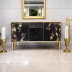 Dressoir/ zwart en goud/ vintage kast, Huis en Inrichting, Kasten | Ladekasten, Ophalen, Donyavimin@gmail.com, 150 tot 200 cm