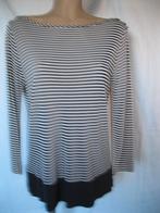 maat M, 1 top - tuniek, blauw - beige streepje, 65 cm., Kleding | Dames, Blouses en Tunieken, Maat 38/40 (M), Overige kleuren