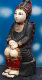 Aziatische dame. Houtsnijwerk.  32 cm., Antiek en Kunst, Ophalen