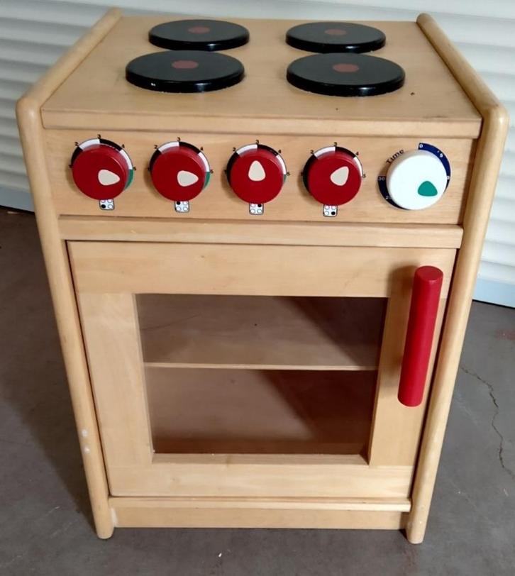 Houten Speelgoed; keuken / fornuis, Kinderen en Baby's, Speelgoed | Houten speelgoed, Gebruikt, Meubelstuk of Keukentje, Ophalen of Verzenden