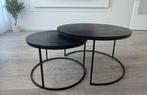 Richmond Salontafel Bolder – Set van 2 – Zwart Aluminium, Huis en Inrichting, Tafels | Salontafels, Ophalen, 50 tot 100 cm, Rond