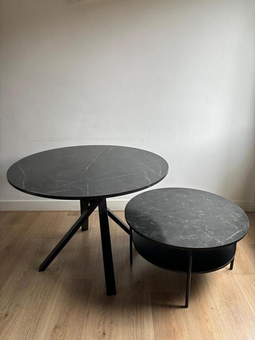 Mooie eet- en salontafel zwarte marmer, Huis en Inrichting, Tafels | Eettafels, Zo goed als nieuw, 50 tot 100 cm, Vijf personen of meer