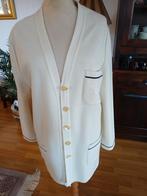 Vintage Crèmekleurig Vest met blauwe nieuwMaat 42, Merino, Beige, Maat 42/44 (L), Nieuw