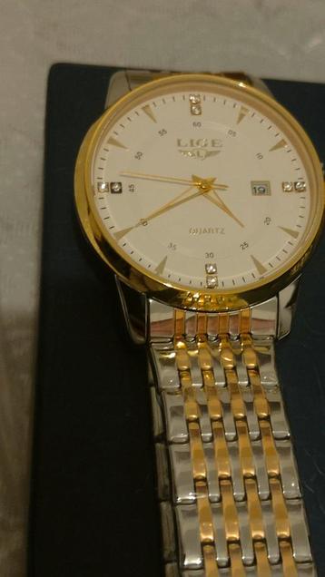 Luxe Herenhorloge Zilver/Goud Diamantdetails - Nieuw! beschikbaar voor biedingen