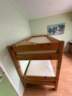 Massief Grenen Stapelbed 210x100x145, Ophalen, 210 cm, Tweepersoons, Minder dan 160 cm