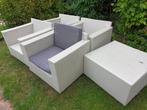 Tuinset. Wit met antraciet kussens, compleet, Tuin en Terras, Ophalen, Gebruikt