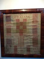 1812 merklap antiek borduurwerk ABC-darium kruisjes letters, Ophalen