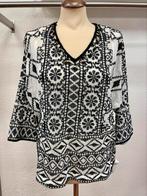 ANTIK Batik blouse top maat L 40 zwart wit, Ophalen of Verzenden, Zo goed als nieuw, Maat 38/40 (M), Wit