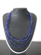 Mooie donkerblauwe ketting met glansje als nieuw, Ophalen of Verzenden, Zo goed als nieuw, Blauw, Overige materialen