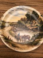 Vintage Wandbord met Landschap, Antiek en Kunst, Antiek | Wandborden en Tegels, Ophalen of Verzenden