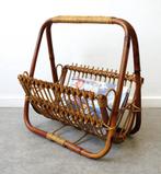Vintage Franco Albini rotan krantenbak lectuurmand bamboe, Huis en Inrichting, Ophalen of Verzenden, Gebruikt