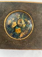 Antiek doosje met bloemmotief papier knipsel, Ophalen of Verzenden