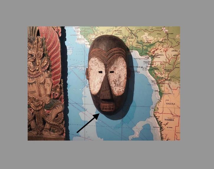 Bembe Uilenmasker Congo (251019-10), Antiek en Kunst, Kunst | Niet-Westerse kunst, Ophalen of Verzenden