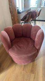 Luxe Tulp Velvet roze draaistoel, Huis en Inrichting, Ophalen, 75 tot 100 cm, Zo goed als nieuw, 75 tot 100 cm