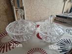 Kristallen schalen met deksel, Huis en Inrichting, Ophalen of Verzenden, Gebruikt, Rond, Glas