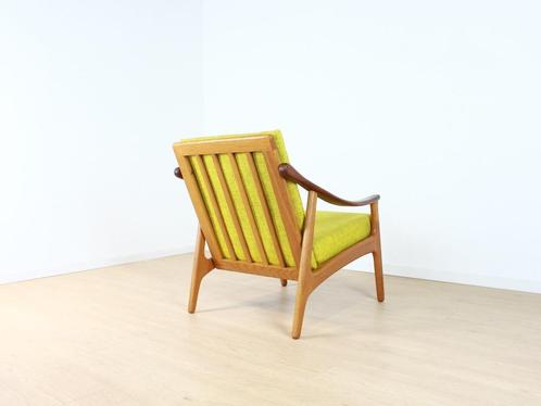 vintage fauteuil, Huis en Inrichting, Fauteuils, Gebruikt, Hout, Stof, 50 tot 75 cm, 75 tot 100 cm, Ophalen