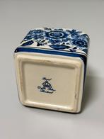 Vintage Royal Delft – Delfts Blauw Opbergpot Vaasje 9x9x10cm, Ophalen of Verzenden