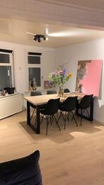 Houten eettafel met stalen poten 190x81cm, Huis en Inrichting, Tafels | Eettafels, Ophalen, Gebruikt, 50 tot 100 cm, Vijf personen of meer