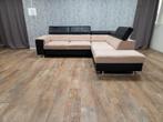 GRATIS BEZORGEN | Mooi Groot Beige met Zwart Hoekbank, Huis en Inrichting, Banken | Bankstellen, Gebruikt, Hoekbank, Hoekbank