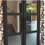 Houten Binnendeur met Glas, Doe-het-zelf en Verbouw, Deuren en Horren, Ophalen, 80 tot 100 cm, Binnendeur, 200 tot 215 cm