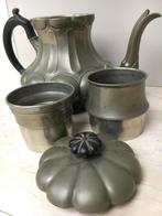 Bijzondere Shaw & Fisher koffiepot, tin, 2 filters, Antiek en Kunst, Antiek | Tin, Ophalen of Verzenden