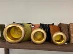 Marrakech round candles gold, Huis en Inrichting, Woonaccessoires | Kandelaars en Kaarsen, Nieuw, Minder dan 25 cm, Ophalen of Verzenden