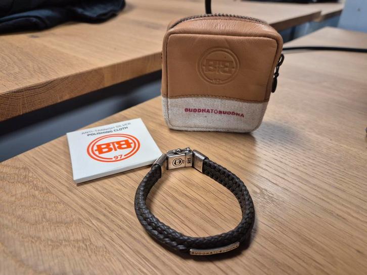 Buddha to Buddha Nurul Leren Armband, Sieraden, Tassen en Uiterlijk, Armbanden, Zo goed als nieuw, Leer, Zwart, Ophalen of Verzenden